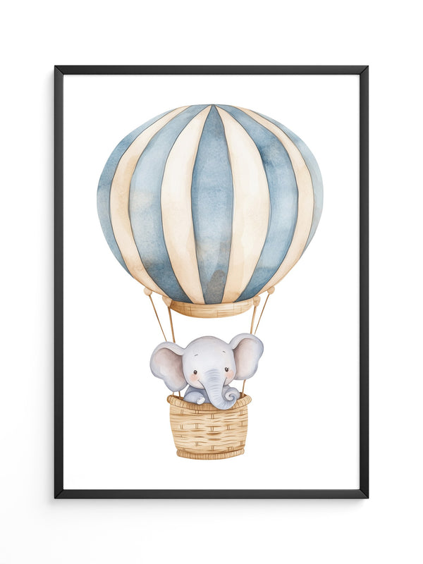 Elefant Heißluftballon Pastell