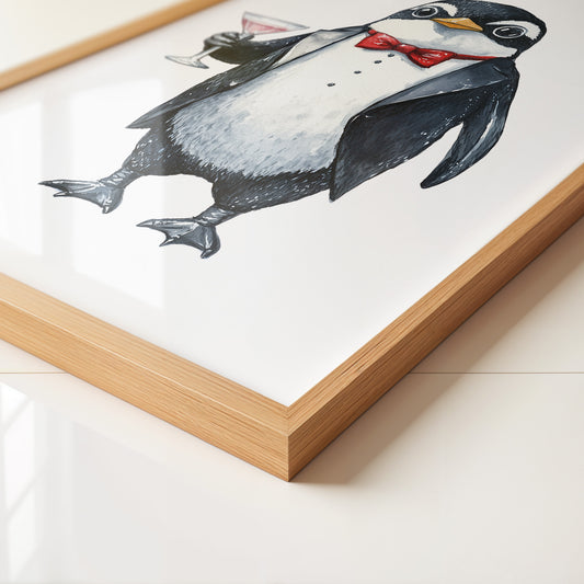 Pinguin Gentleman Aquarell