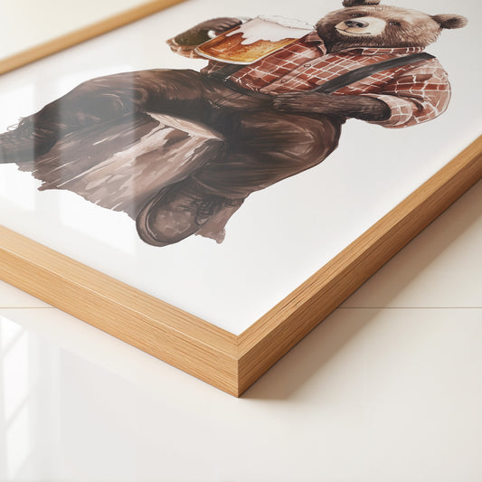 Bär mit Bier humorvoll