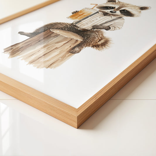 Waschbär Cocktail illustriert