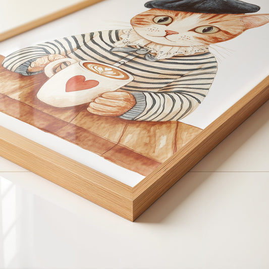 Katzen Barista Herzmuster Vintage