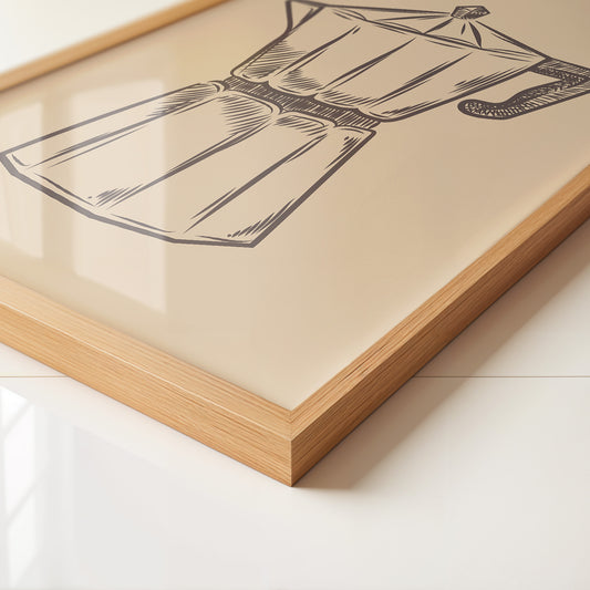 Mokkakanne Retro Zeichnung