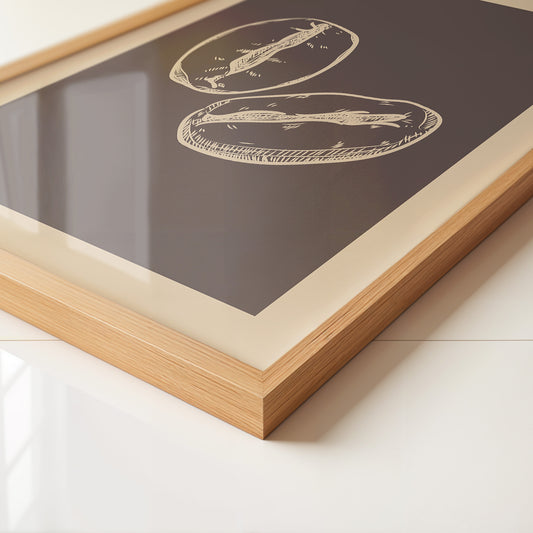 Kaffeebohnen Skizze Braun Beige