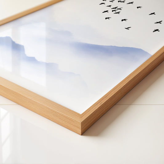 Vogelzug Nebel Aquarell