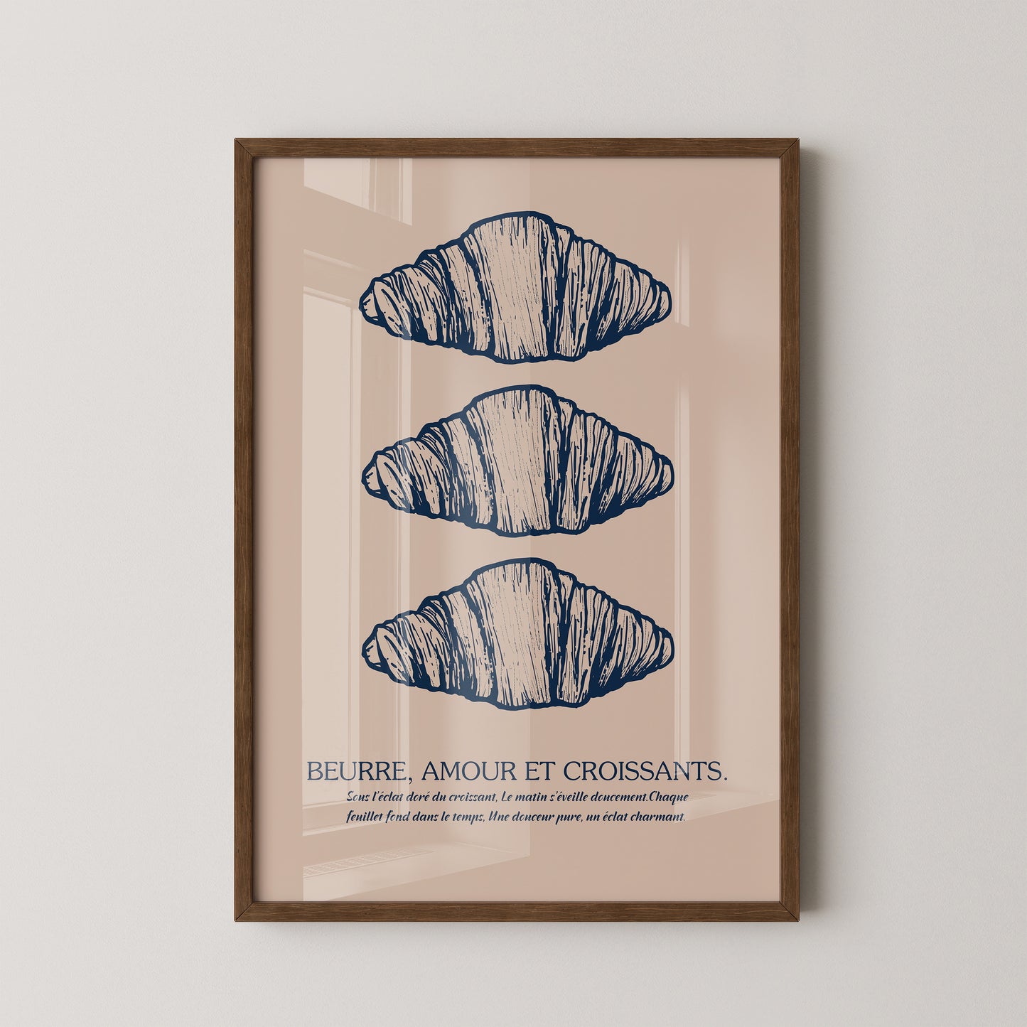 Vintage Croissant Dreifachmuster