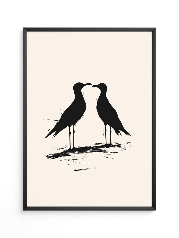 Möwen Silhouette Zweisamkeit