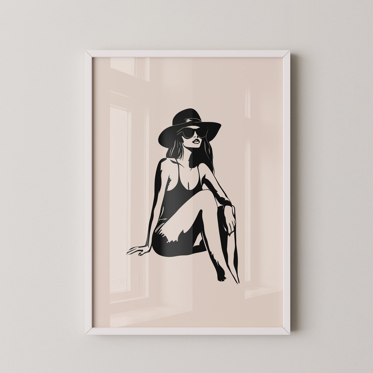Dame mit Sonnenhut minimalistisch