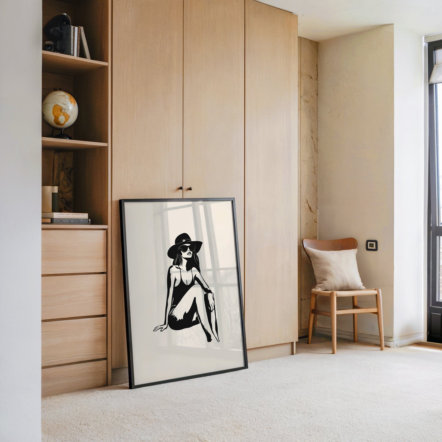 Dame mit Sonnenhut minimalistisch