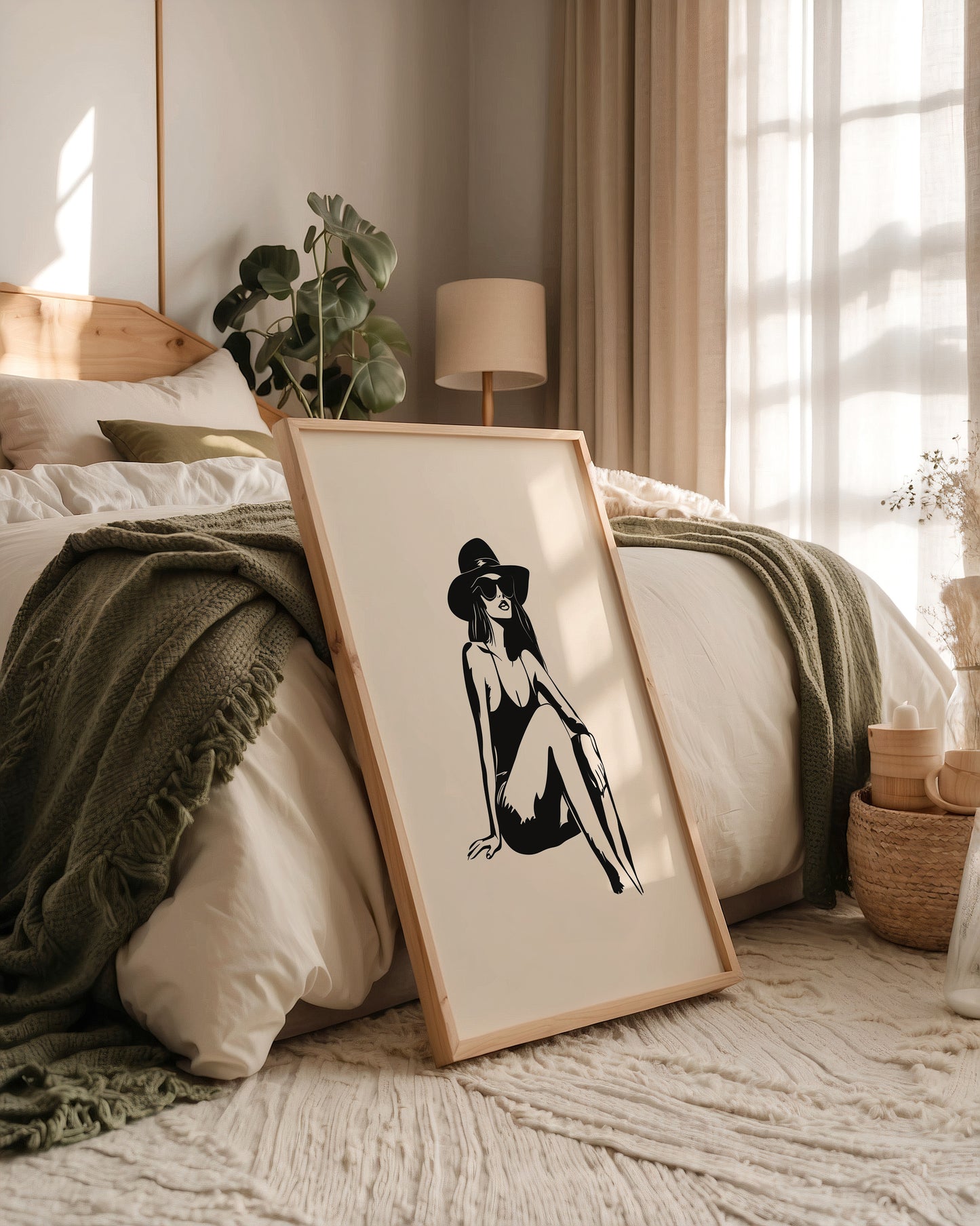 Dame mit Sonnenhut minimalistisch