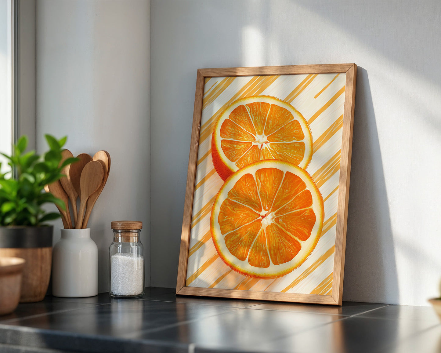 Orangen Scheiben grafisch