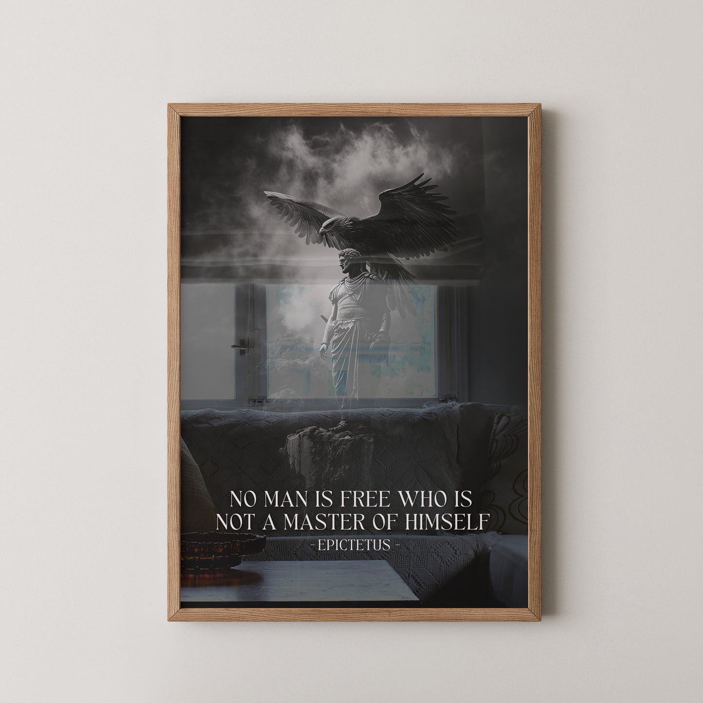 Statue Adler Schwarzweiß