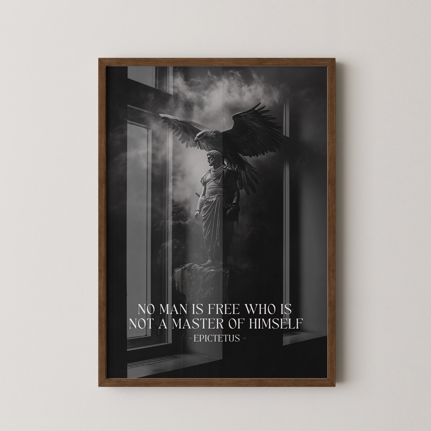 Statue Adler Schwarzweiß