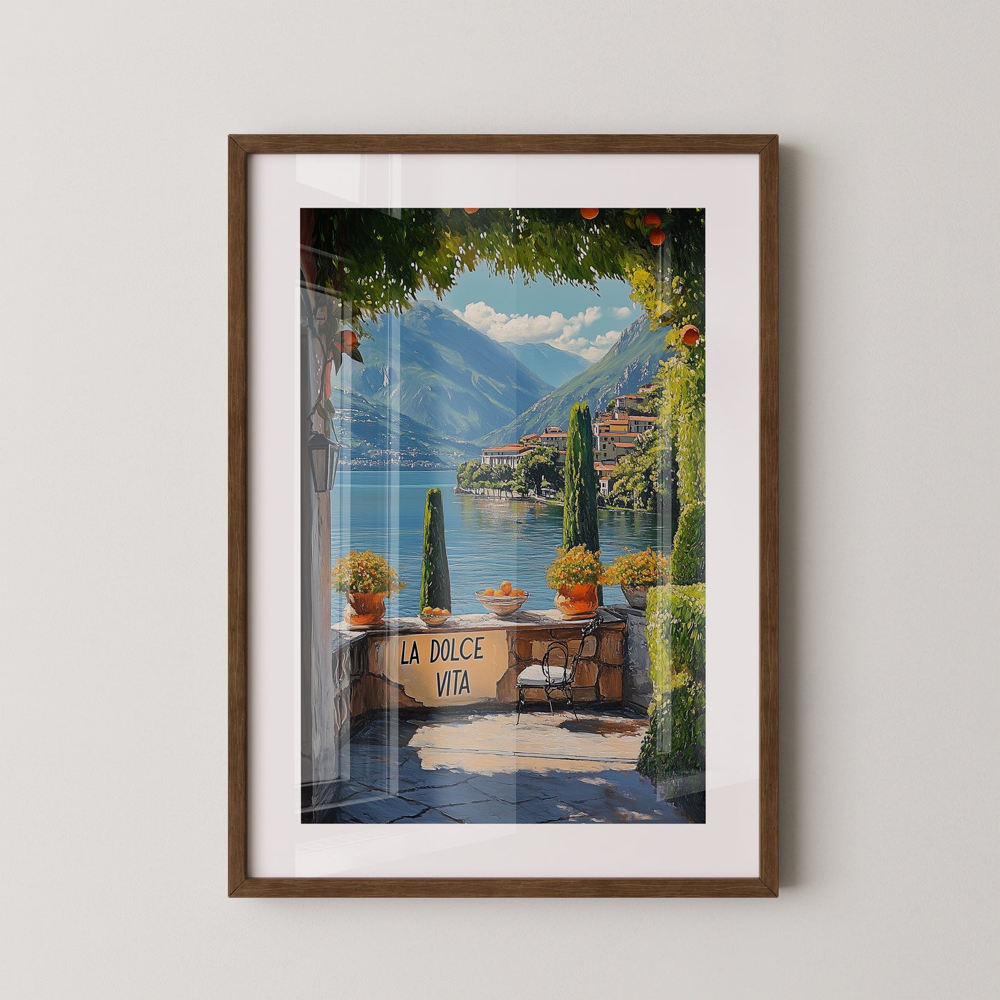 Italienisches Seepanorama lebendig