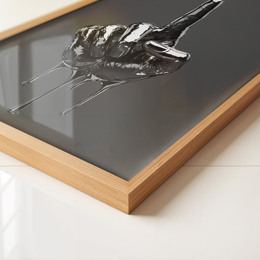 Schwarze Metalhand Skulptur