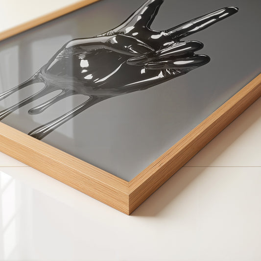 Friedenszeichen Schwarz glänzend