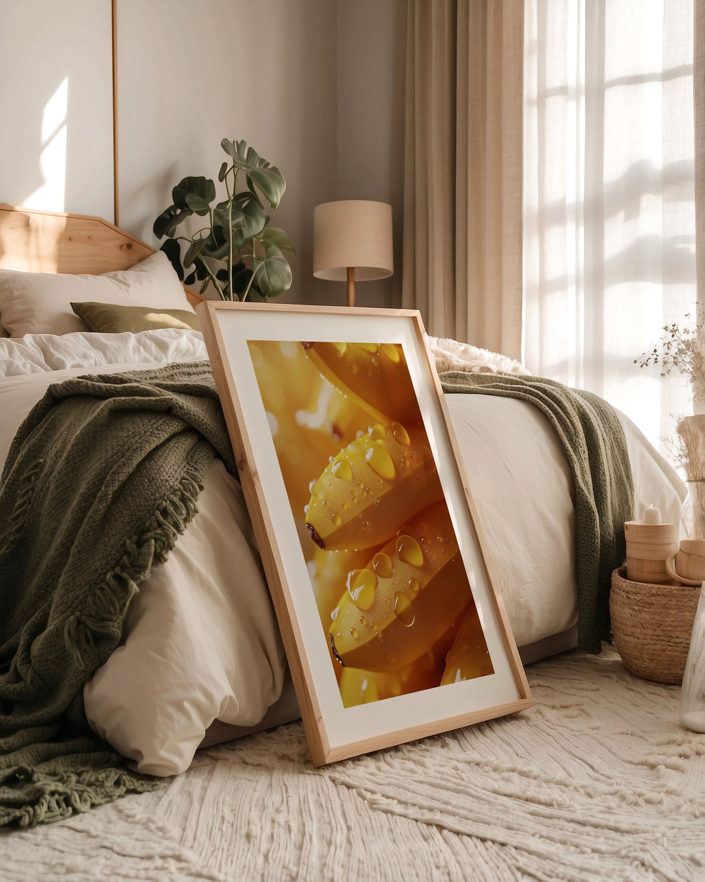 Bananen Makro goldgelb
