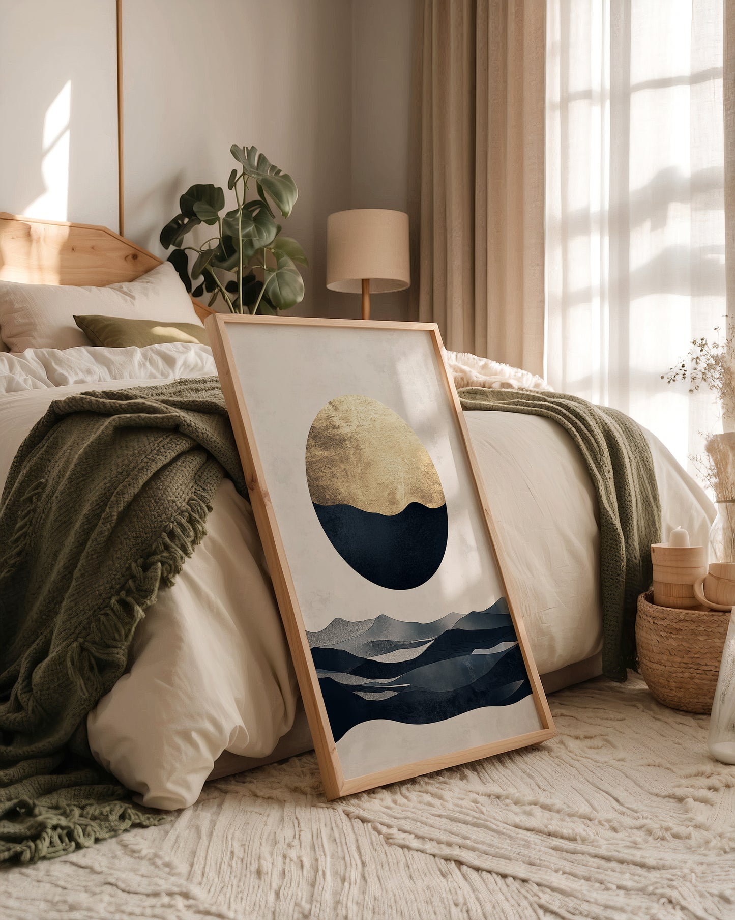 Goldene Mondlandschaft abstrakt