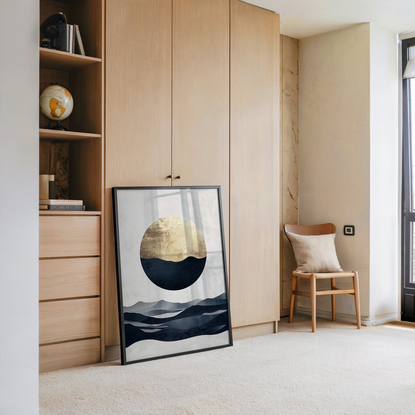 Goldene Mondlandschaft abstrakt