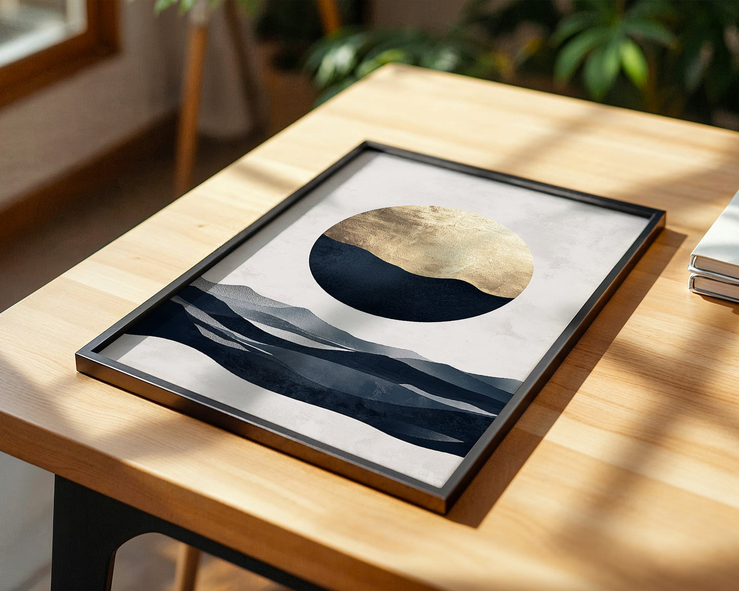 Goldene Mondlandschaft abstrakt