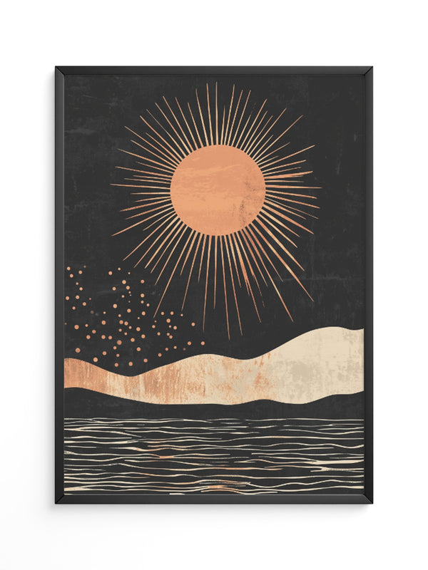 Sonne Grafik Retro Stil