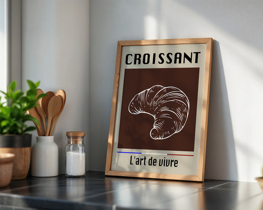 Croissant Illustration Retro Stil