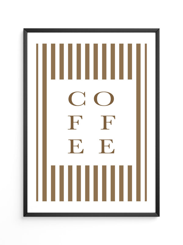 Kaffee Typografie Streifenmuster