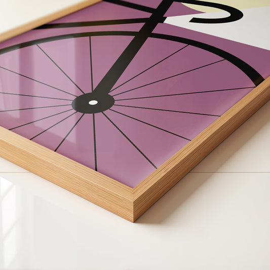 Fahrrad Grafik lila Retro