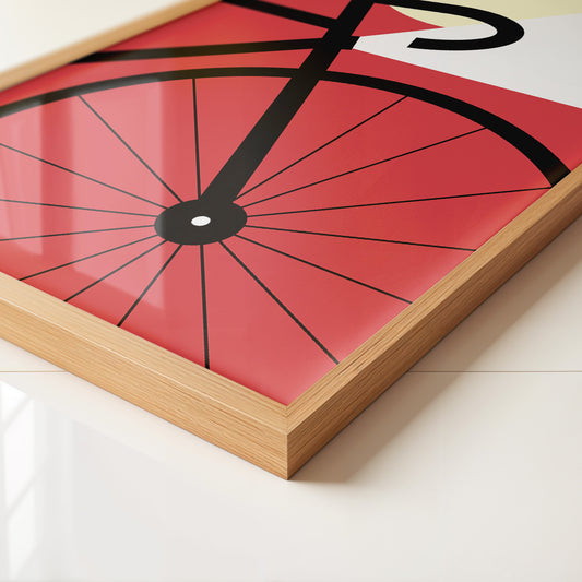 Fahrrad Grafik rot minimalistisch