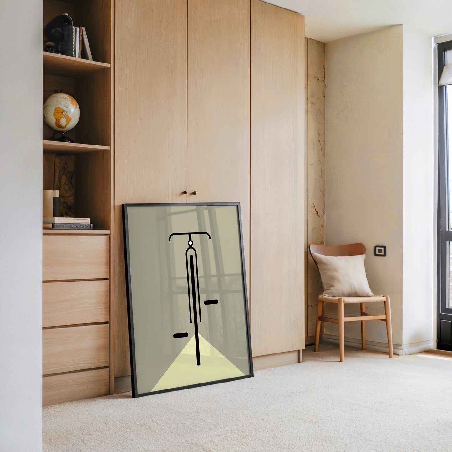 Fahrrad Schlicht Vertikal Kunst