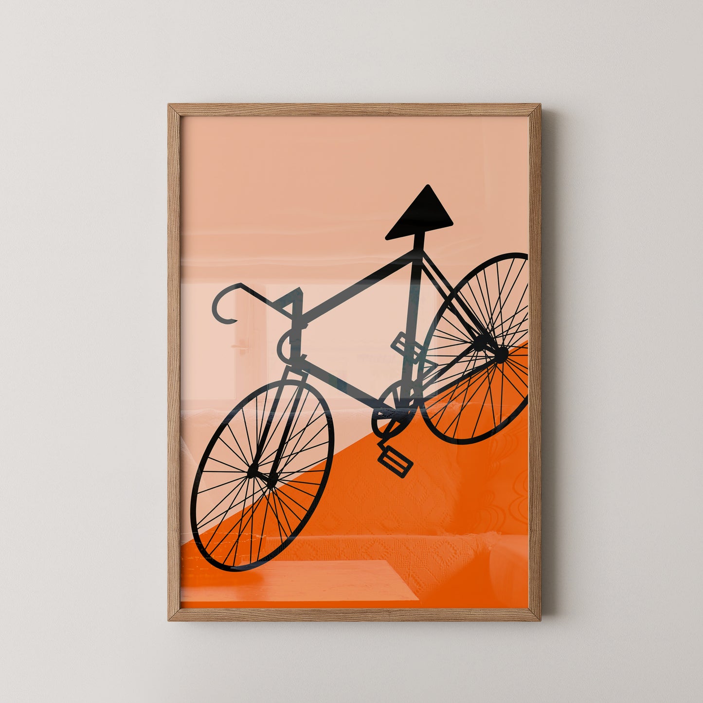 Fahrrad Grafik orange minimalistisch
