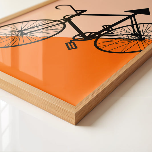 Fahrrad Grafik orange minimalistisch