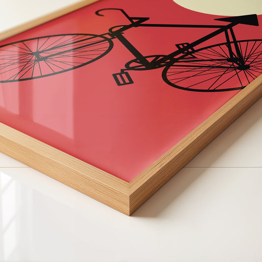 Fahrrad Sonne Roter Hintergrund