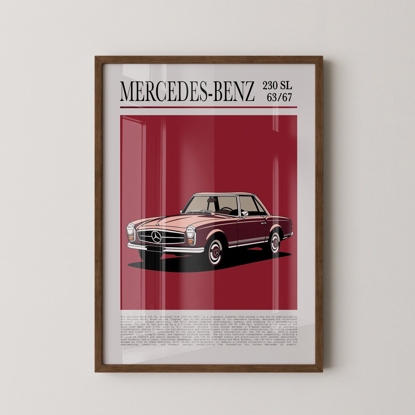 Mercedes 230 SL Illustration Retro