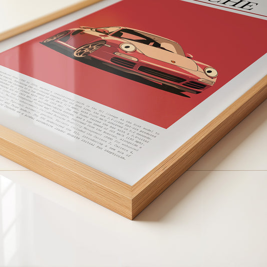 Porsche 911 Rot Cartoonstil