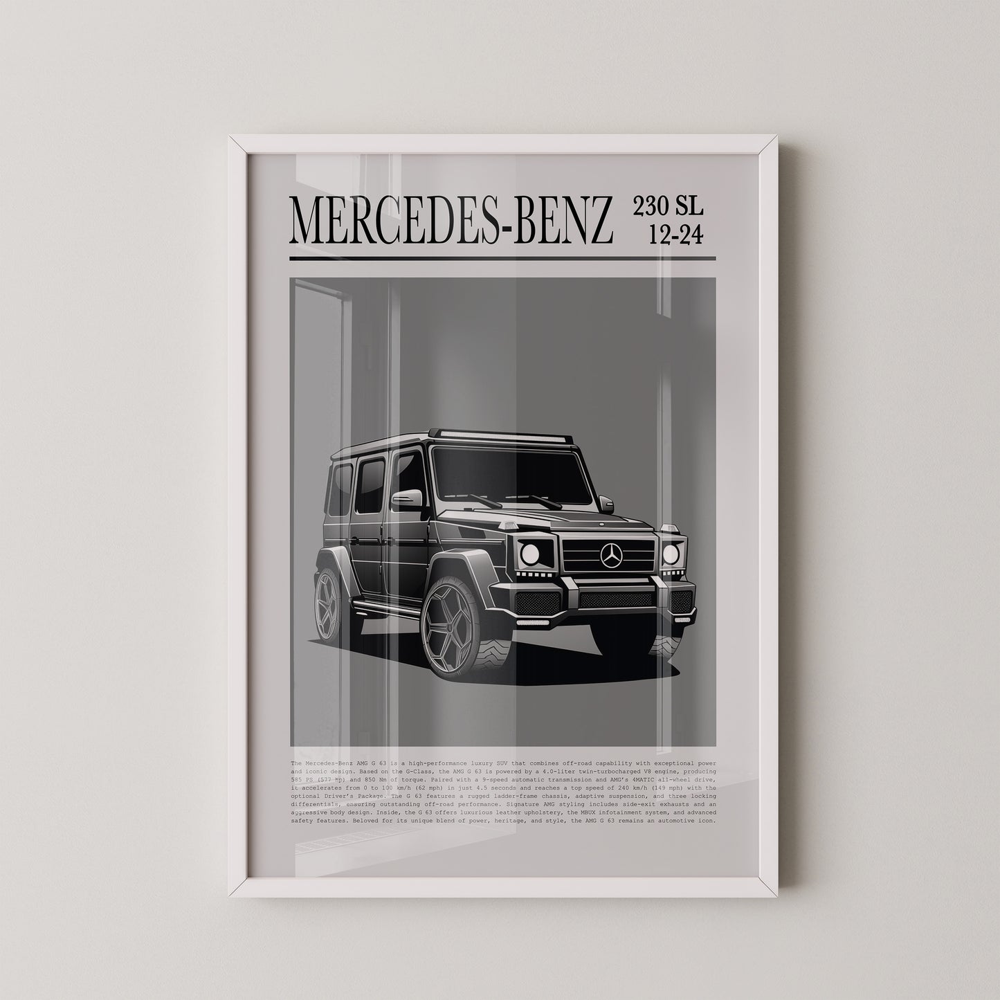 Mercedes G Wagen Illustration Grau