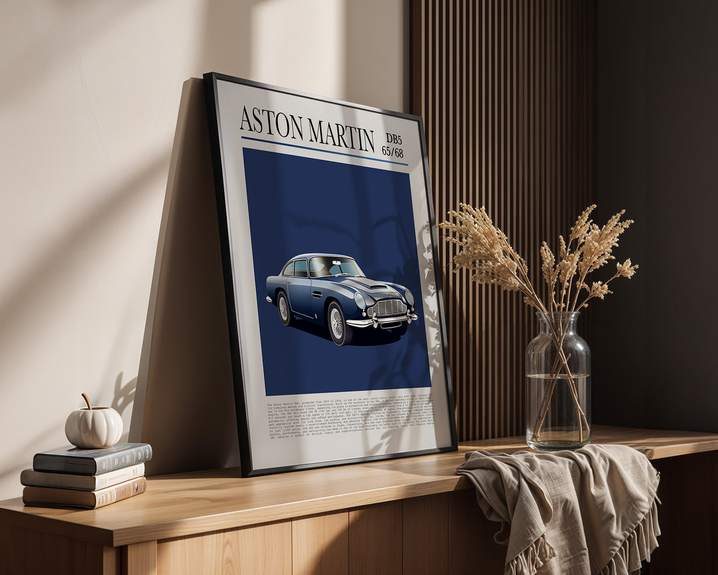 Aston Martin DB5 Illustration Blau