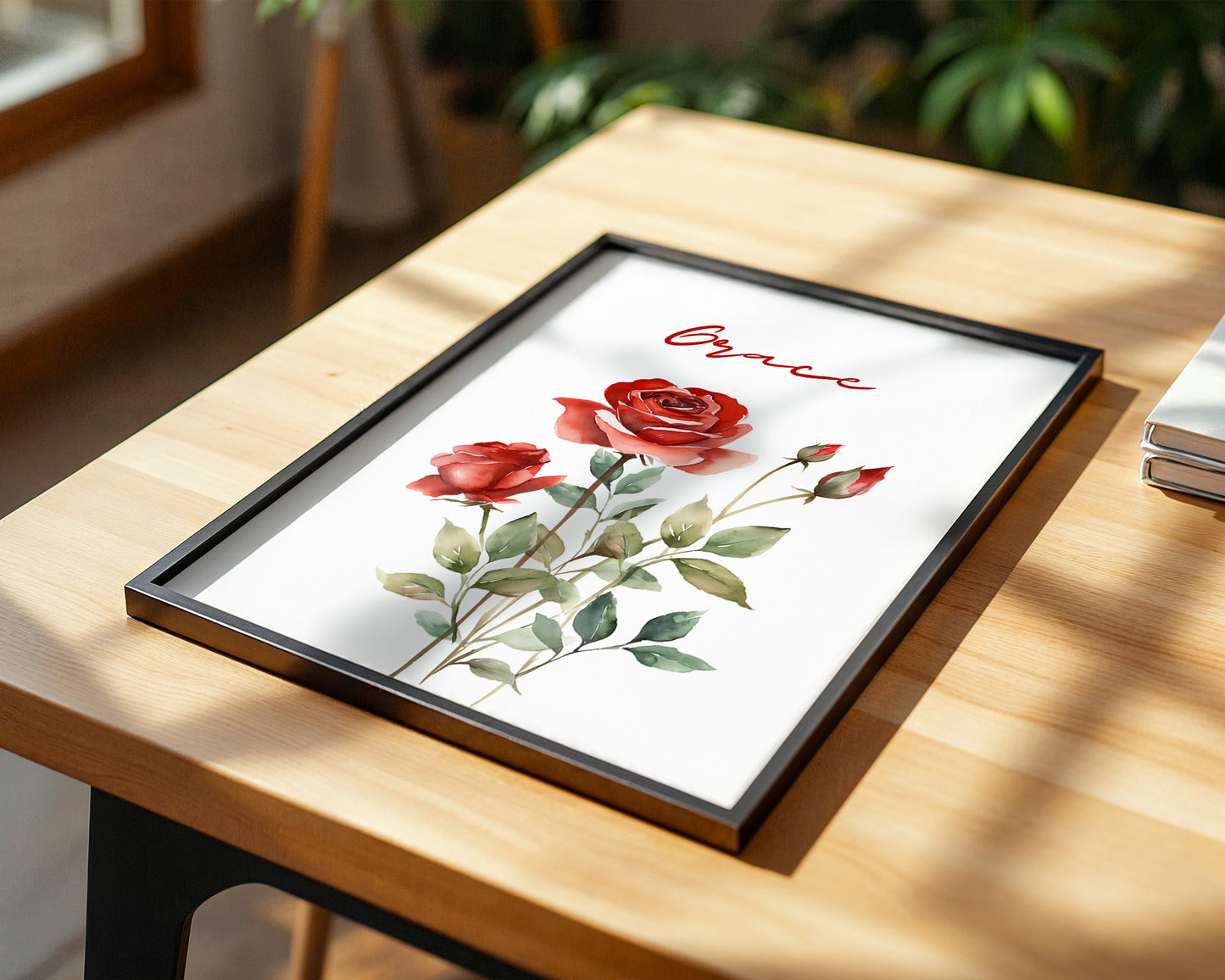 Rote Rosen Aquarell Eleganz