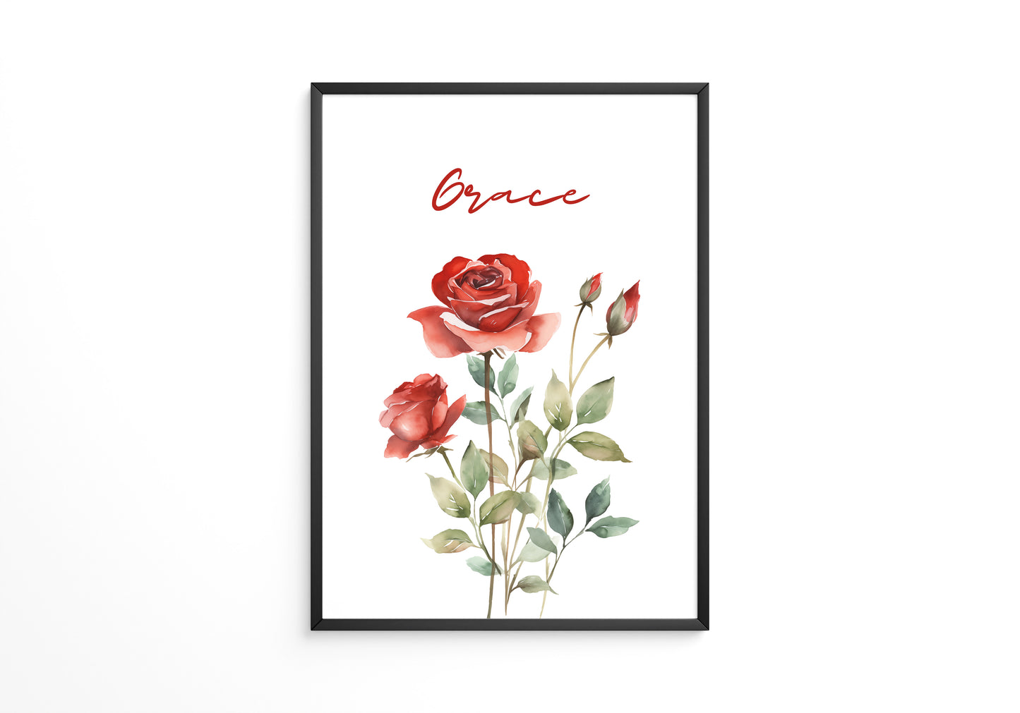 Rote Rosen Aquarell Eleganz