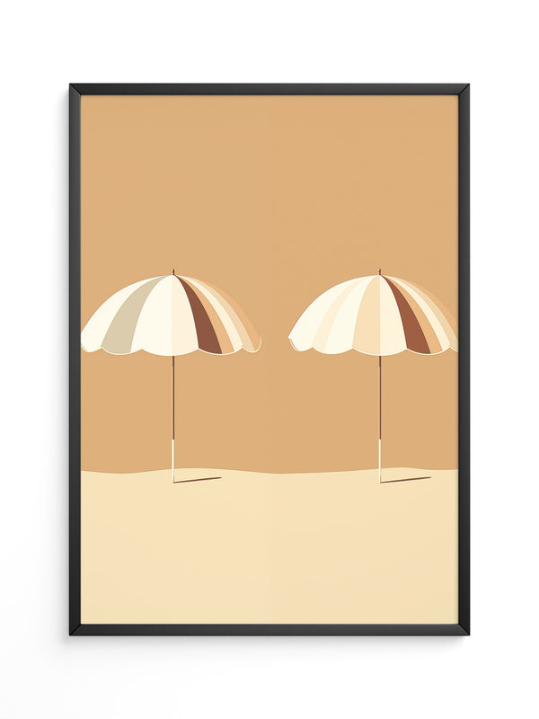 Zwei Sonnenschirme minimalistisch