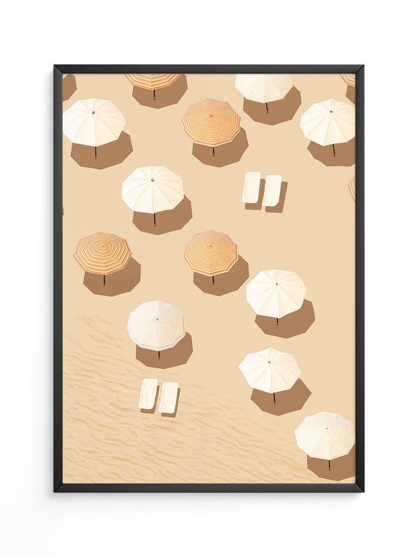 Sonnenschirme Strand minimalistisch