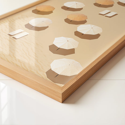 Sonnenschirme Strand minimalistisch