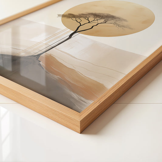 Baum Silhouette goldener Kreis