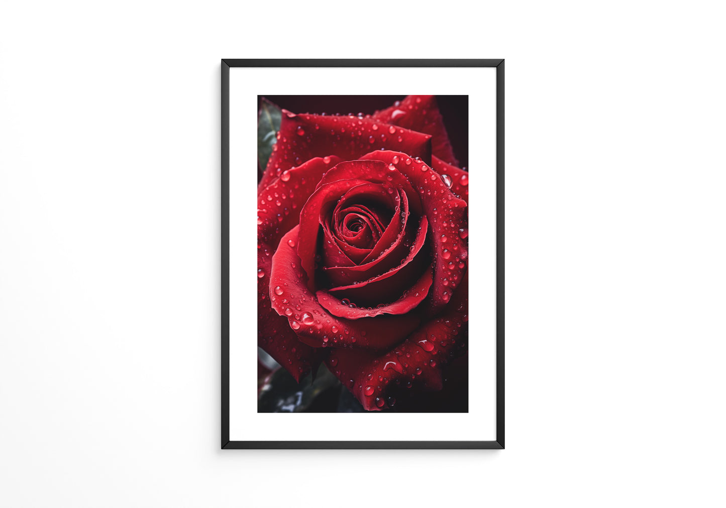 Rote Rose Wassertropfen