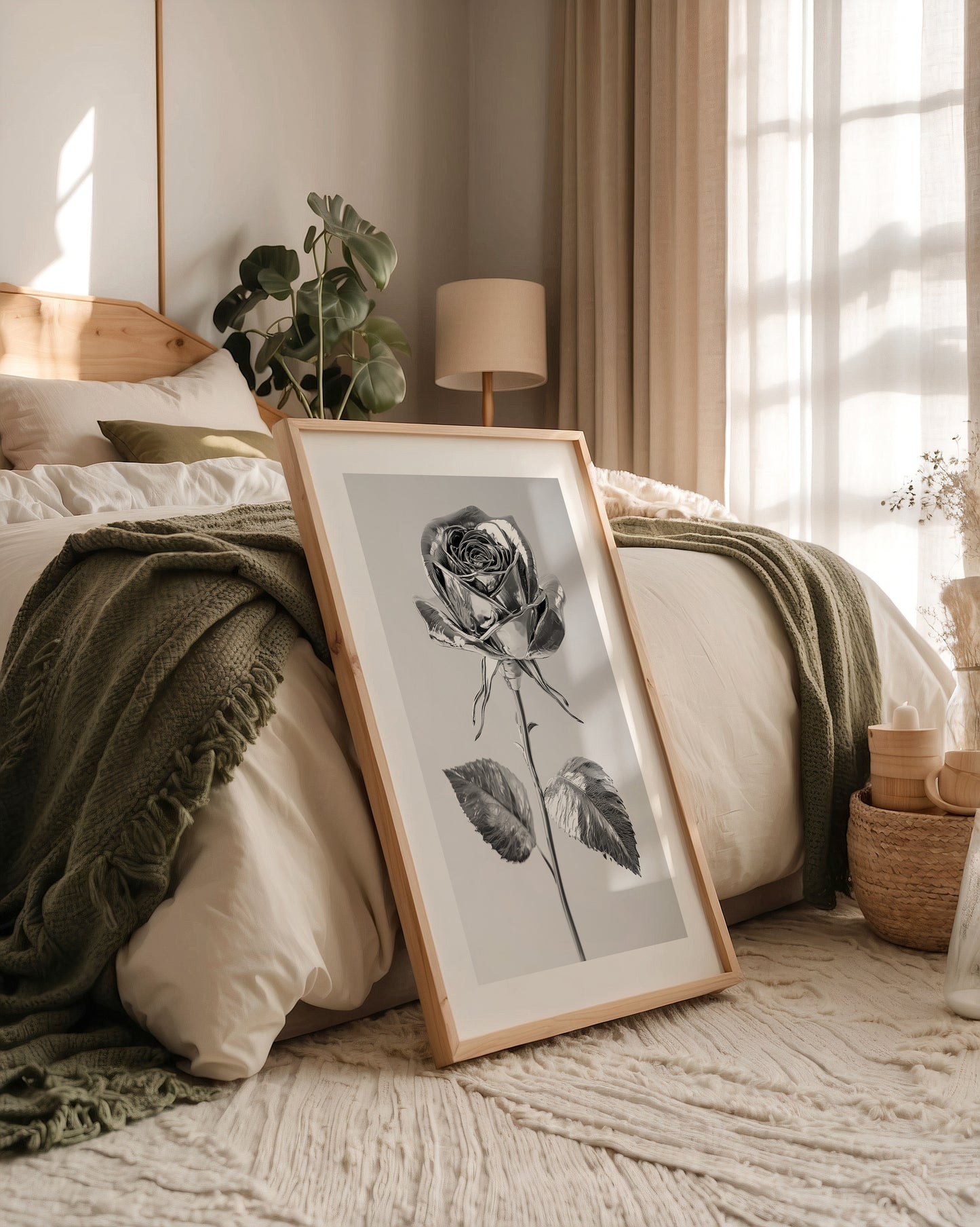 Silberne Rose glänzend