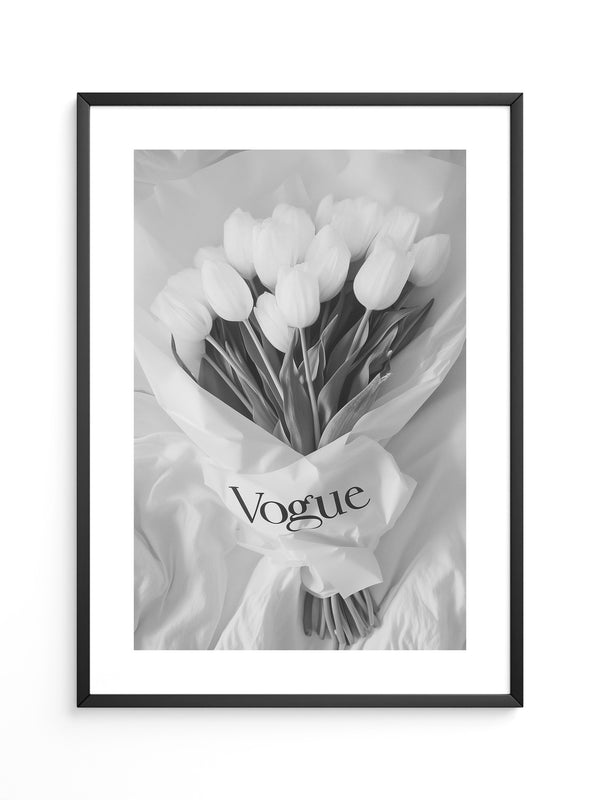 Tulpenstrauß Schwarzweiß Elegant