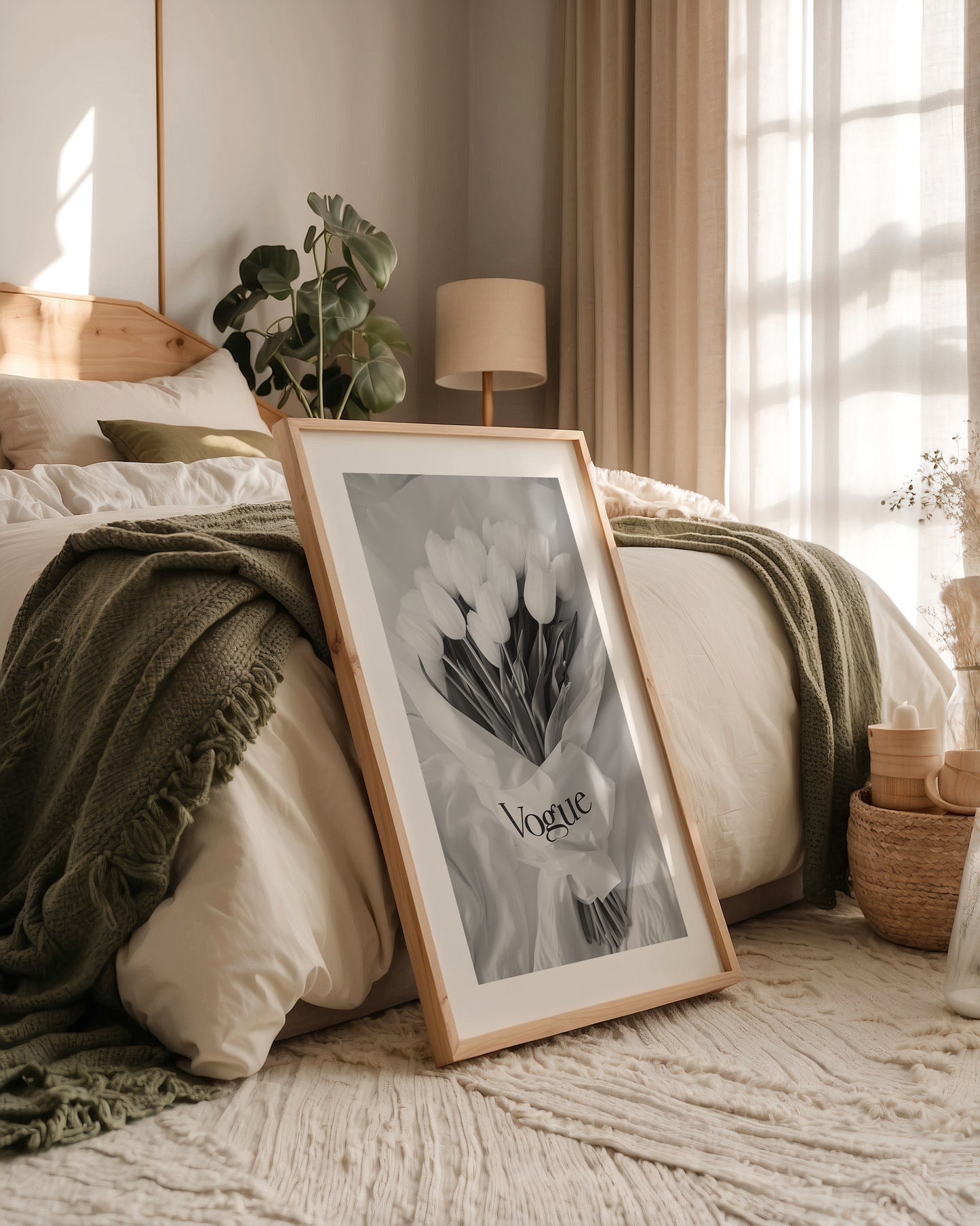 Tulpenstrauß Schwarzweiß Elegant