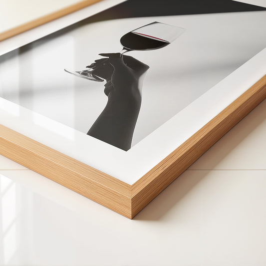 Weinglas Hand Schwarz-Weiß