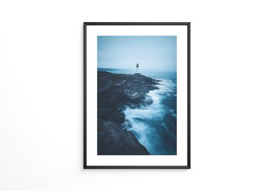 Leuchtturm Klippen Blautöne