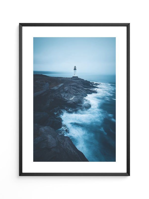 Leuchtturm Klippen Blautöne