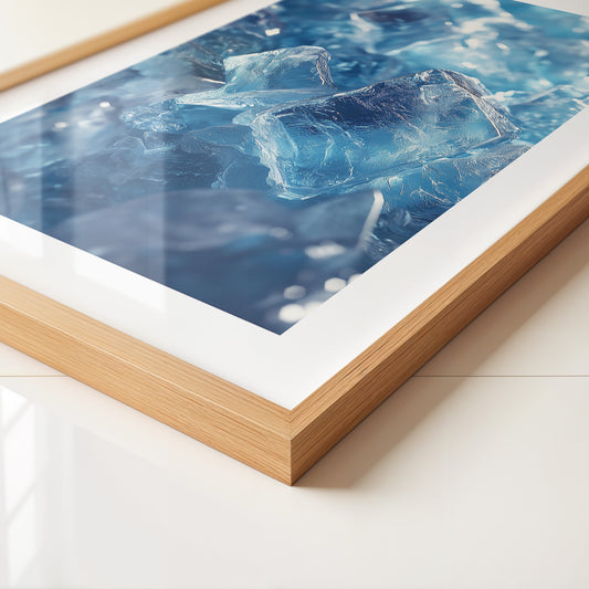 Eiswürfel Nahaufnahme blau